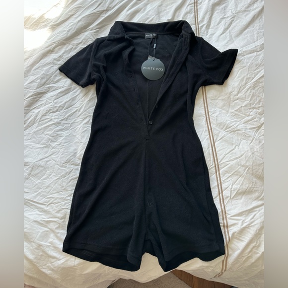 White Fox Boutique Pants - White Fox Black Button-Front Romper